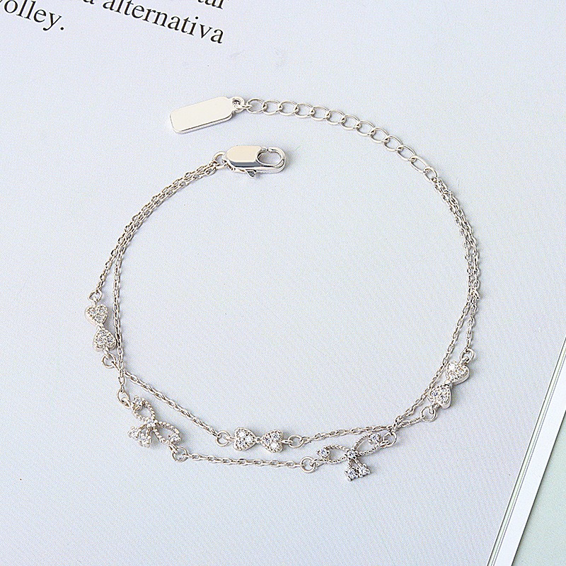 S925 sterling silver bracelet bow bracelet - Image 3