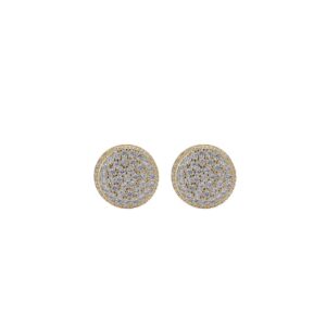 LXED4011 Hip Hop copper inlaid zircon earrings 11mm round studs