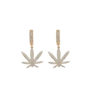 LXED4064 Maple Leaf Earrings Hip Hop Earrings Exquisite Jewelry