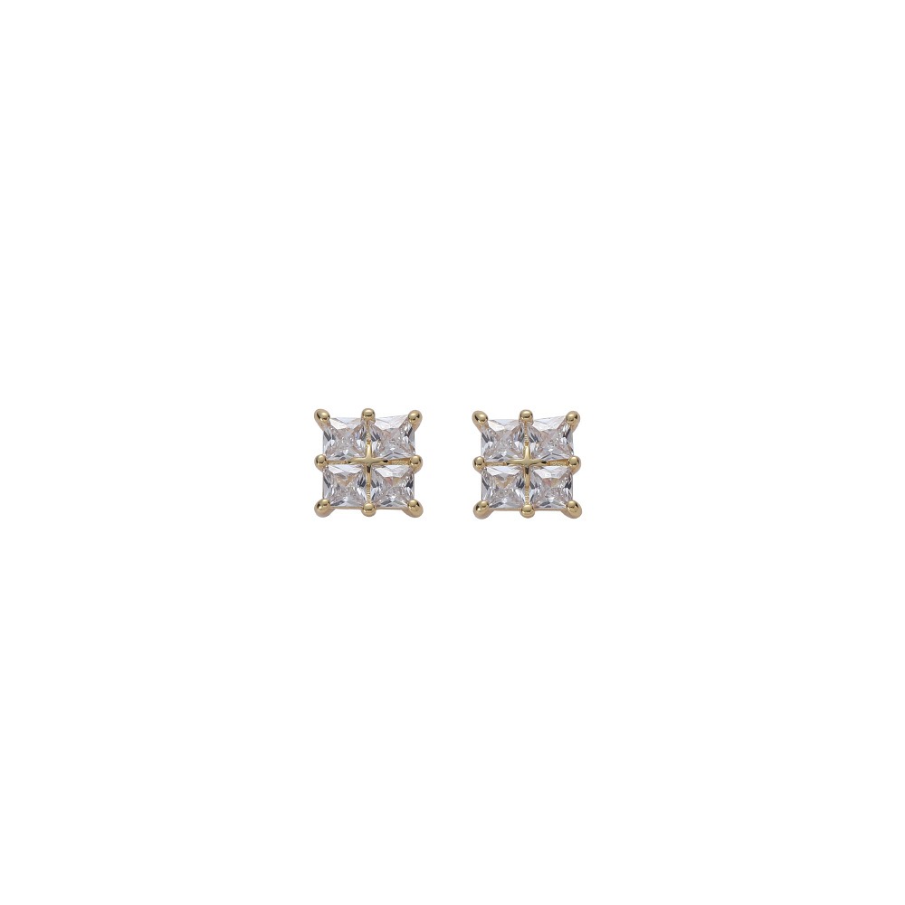 LXED4066 square earrings hip-hop copper zircon earrings birthday gift minimalist style earrings
