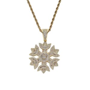Hip hop pendant copper inlaid with zircon snowflake shape