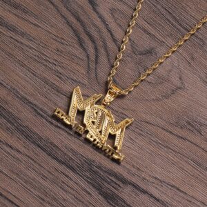 Hip hop pendant copper inlaid with zircon MBM shape