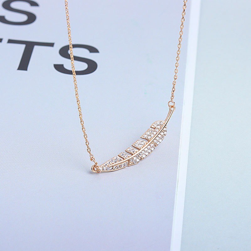 S925 sterling silver necklace leaf pendant clavicle chain - Image 2