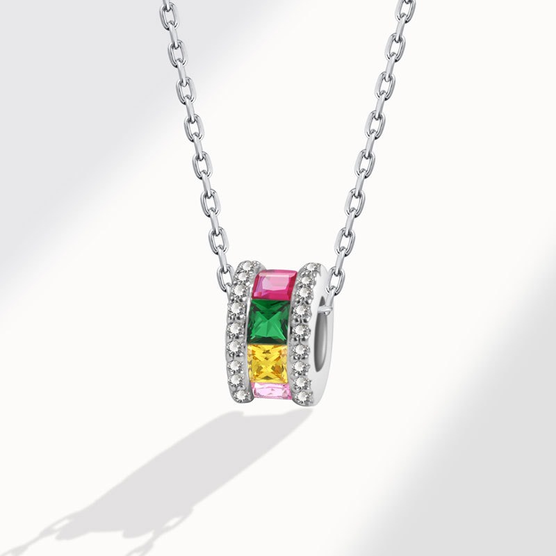 S925 sterling silver necklace color small waist pendant clavicle chain - Image 3