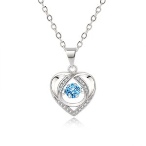 S925 sterling silver necklace heart pendant clavicle chain