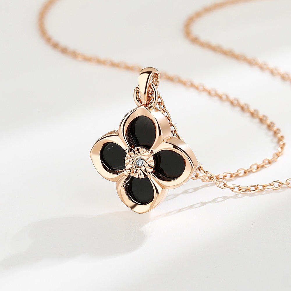 S925 sterling silver necklace four-leaf clover pendant clavicle chain - Image 3