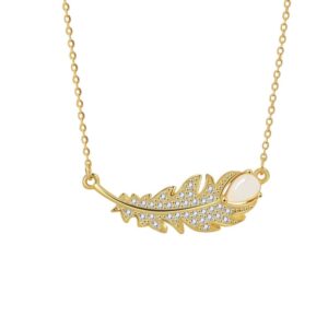 S925 sterling silver necklace zircon leaf pendant clavicle chain