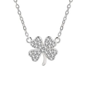 S925 sterling silver necklace four-leaf clover pendant clavicle chain