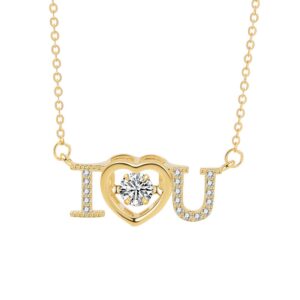 S925 sterling silver necklace I love you pendant clavicle chain