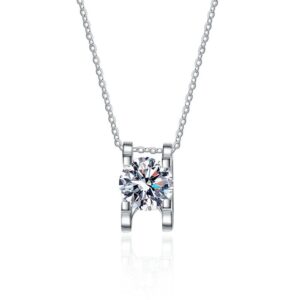S925 sterling silver necklace GRA moissanite pendant clavicle chain