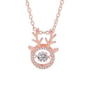 S925 sterling silver necklace fawn pendant clavicle chain