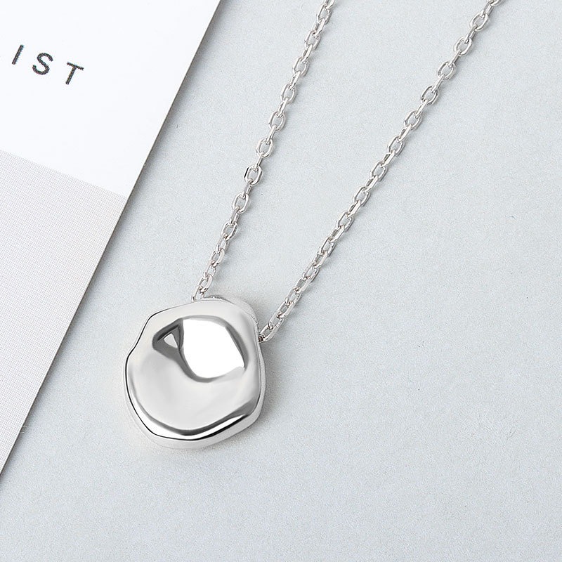 S925 sterling silver necklace geometric pendant clavicle chain - Image 3