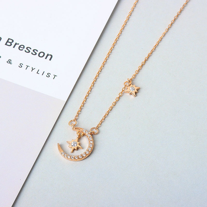 S925 sterling silver necklace star pendant clavicle chain - Image 2