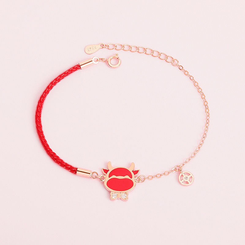 S925 sterling silver bracelet red string ox thermochromic bracelet - Image 2