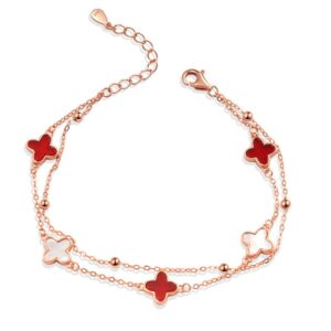 S925 sterling silver bracelet four-leaf clover bracelet