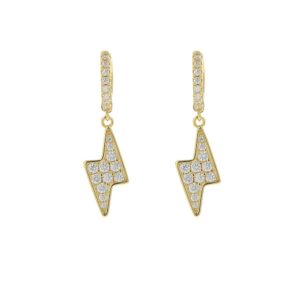 LXED4083 Hip-hop copper earrings Lightning Fashion personality earrings Full zircon earrings