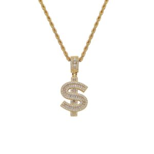 Hip hop pendant copper inlaid zirconium $ shape