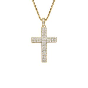 Hip hop pendant copper inlaid zircon cross shape