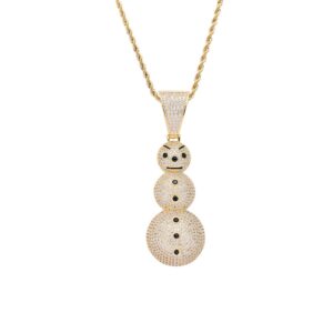 Hip hop pendant copper inlaid with zircon snowman shape