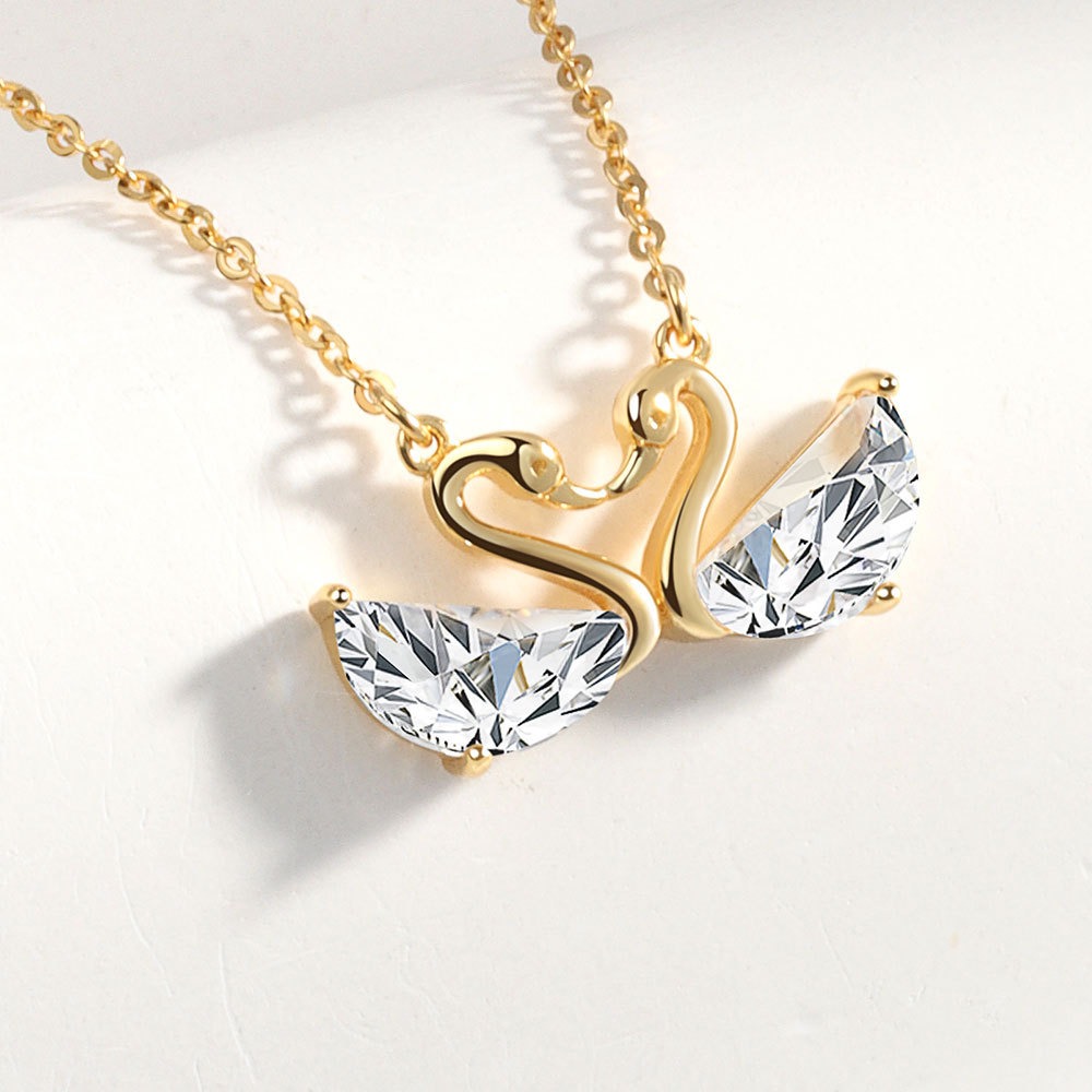 S925 sterling silver necklace swan love pendant clavicle chain - Image 4