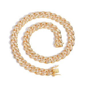 Hip Hop Cuban Chain Square 12mm Chain Box Buckle Zircon Necklace