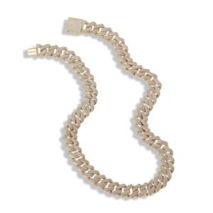 Hip Hop Cuban Chain Diamond 13mm Chain Box Buckle Zircon Necklace