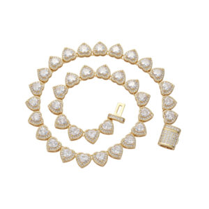Hip Hop Cuban Chain 10mm Heart Chain Zircon Necklace