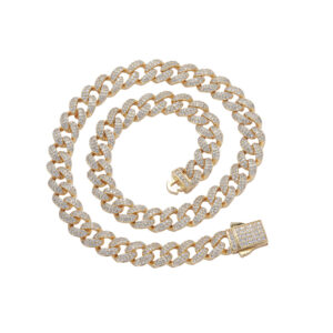 Hip Hop Cuban Chain 10mm Chain Spring Buckle Zircon Necklace