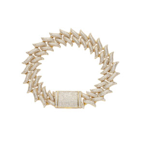 Hip Hop Cuban Chain Copper Inlaid Zircon 18mm Spiked Thorn Tennis Chain Bracelet