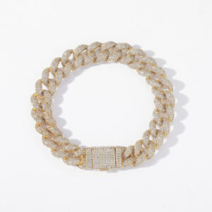 Hip Hop Cuban Chain Copper Inlaid Zircon 12mm Box Chain Tennis Chain Bracelet