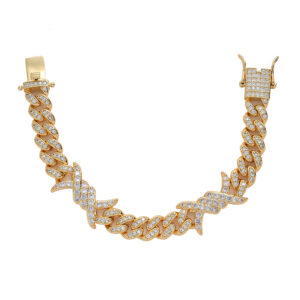 Hip Hop Cuban Chain Copper Inlaid Zircon 10mm Thorn Box Chain Tennis Chain Bracelet