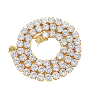 LXXL4014 Hip Hop Copper Inlaid Zircon 8mm Single Row Tennis Chain Necklace Bracelet