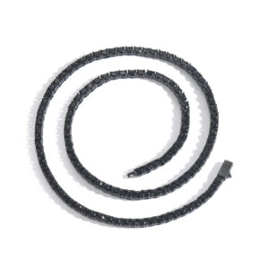 Hip Hop Copper Inlaid Zircon Tennis Chain 4mm Black Single Row Chain Necklace Bracelet