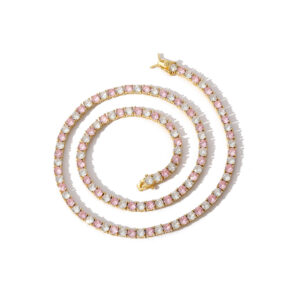 Hip Hop Copper Inlaid Zircon Tennis Chain 4mm Single Row Chain Necklace