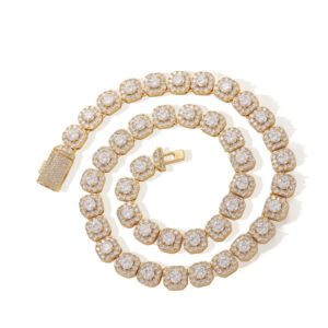 Hip Hop Copper Inlaid Zircon Cuban Necklace 10mm Square Box Chain