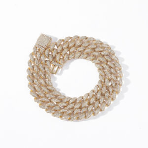 Hip Hop Copper Inlaid Zircon Cuban Necklace 12mm Chain