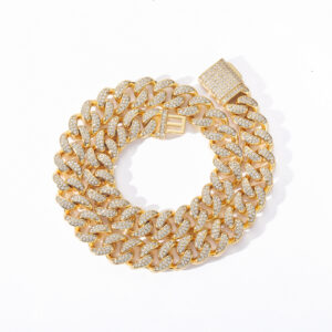 Hip Hop Cuban Chain 15mm Chain Box Buckle Zircon Necklace