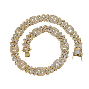 Hip Hop Cuban Chain 15mm Chain Copper Inlaid Zircon Necklace