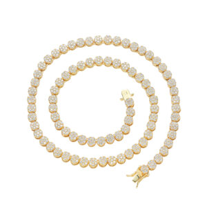 Hip Hop Copper Inlaid Zircon Tennis Chain 5mm Single Row Chain Necklace Bracelet