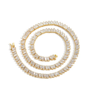 Hip Hop copper inlaid zircon tennis chain mix and match single row chain necklace