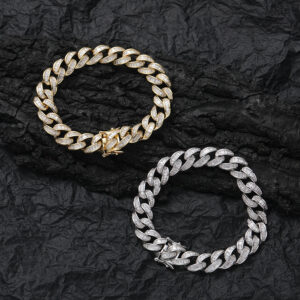 Hip Hop Cuban Chain 12mm Copper Inlaid Zircon Tennis Chain Bracelet