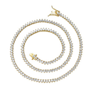 Hip Hop Copper Inlaid Zircon 2.5mm Single Row Tennis Chain Necklace