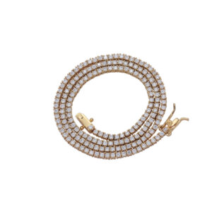 LXXL4005 Hip Hop copper inlaid zircon single row 2mm tennis chain necklace bracelet