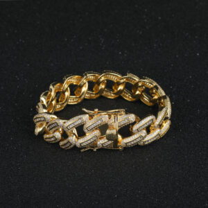 Hip Hop Cuban Chain Copper Inlaid Zircon 20mm Tennis Chain Bracelet