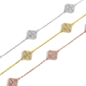 Hip Hop copper inlaid zircon square cross single row tennis chain necklace bracelet
