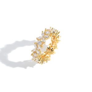 Hip Hop Ring Copper Inlaid Zircon 7mm Cuban Ring Ladies Ring