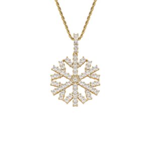 Hip hop pendant copper inlaid with zircon snowflake shape