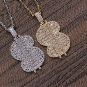 Hip Hop Pendant Copper Inlaid Zircon Dollar Symbol $