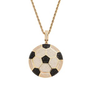 Hip hop pendant copper inlaid with zircon football shape