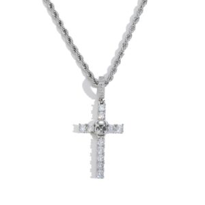 Hip hop pendant copper inlaid zircon skull cross